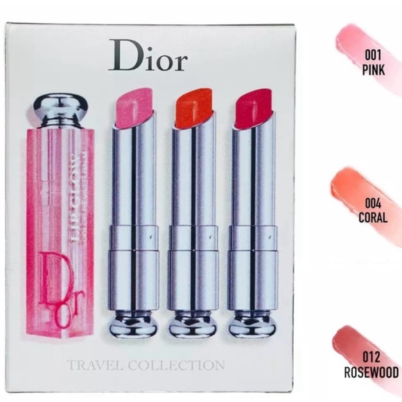 Dior Addict Lip Glow Collection Gift (3PCS) 001 pink 004 Coral012 Rosewood🌸🌼